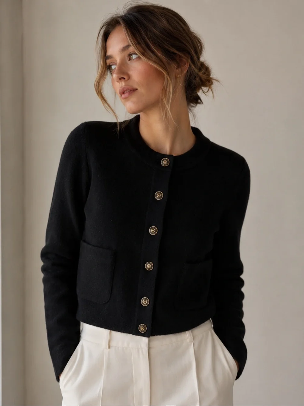 J. Crew Italian Boiled Wool Cardigan Sweater